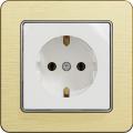 Sedna socket outlet (white insert, brushed gold frame)